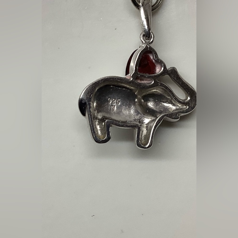 925 Silver Link Bracelet, Simulated Ruby Sterling… - image 5